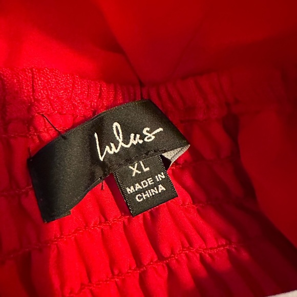 LULUS ~ Elegant Red Halter 2-Piece Wide Leg Pantsuit size XL - Picture 3 of 11